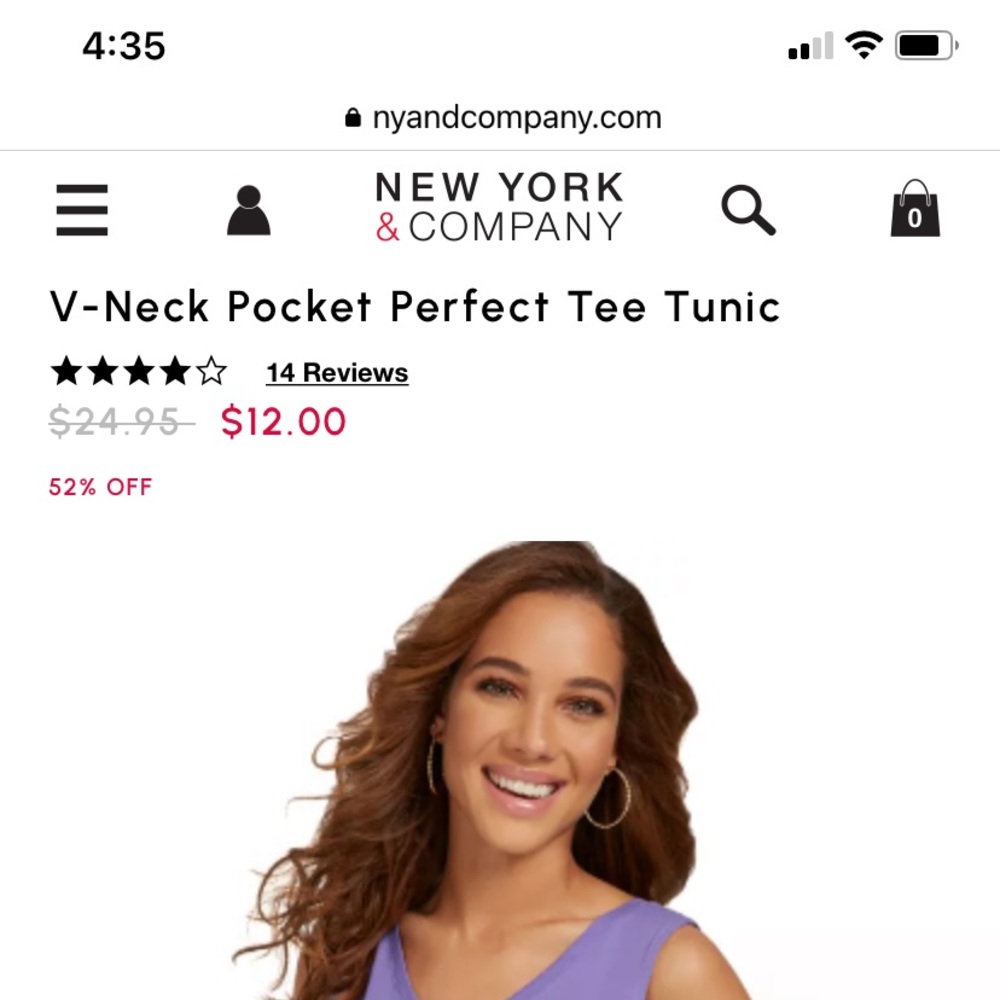 BNWT! V neck prefect tunic tee